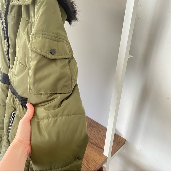 Hudson Kids Unisex Fur Hood Winter Moss Long Puffer Jacket/Sz: XL - Picture 8 of 14